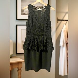 Betsy & Adam Elegant Black Peplum Dress